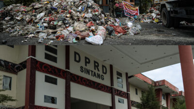 Akibat Anggaran Tak Kunjung Cair, 4 Truk Sampah Diturunkan di Kantor Bupati dan DPRD