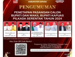 Resmi Di Tetapkan KPU Lima Paslon Bertarung Di Pilkada Kapuas 2024