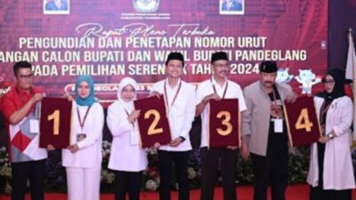 KPU Gelar Pengundian dan Penetapan Nomor Urut Calon Bupati dan Wakil Bupati Pandeglang 2024