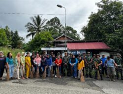 Cegah Penyakit Demam Berdarah Kipan C Yonif 713/Satya Tama Laksanakan Karya Bakti