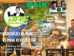 Pimpinan BAS, Dodik Cahyono Tegaskan Anti Gerbong Koruptor Yang Akan Merebut Kembali Kursi Bupati Sidoarjo