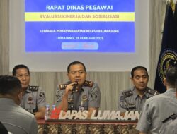 Lapas Kelas IIB Lumajang Gelar Rapat Dinas di Aula Wiraradja