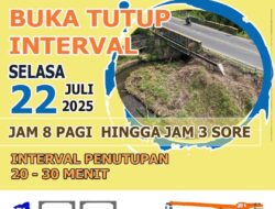 Pembangunan Jembatan Jagalan Klakah, Satlantas Polres Lumajang Terapkan Buka Tutup Arus Lalu Lintas