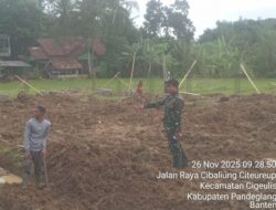 Babinsa Sertu Aan, Tinjau Progres Pembangunan Gedung KMP Cigeulis